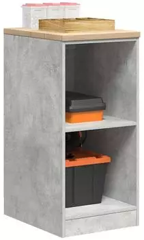 vidaXL Garagen-Aufbewahrungsschrank betongrau, Massivholz Kiefer (860538)