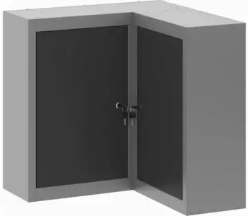 vidaXL Eck-Werkzeugschrank mit Regal, Stahl, schwarz/grau, 55x55x55cm (4103467)