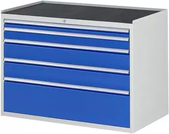 Rau Schubladenschrank Serie 7000, 5 Schubladen, Metallarbeitsplatte, 825x1145x650mm (03-XXL5.2A-MT.11)