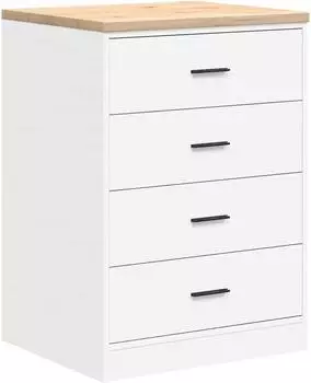 vidaXL Garagen-Aufbewahrungsschrank wei&szlig; 60x51x85cm Massivholz Kiefer (860598)