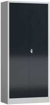 Steelboxx ClassiX Flügeltürenschrank Stahl 4 Fachböden 180x80x38cm lichtgrau/anthrazit