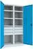 Pavoy Schwerlastschrank mit Trennwand, 6 Fachböden (200kg), 6 Schubladen, RAL 7035/5012 (36366-104-003-735512)