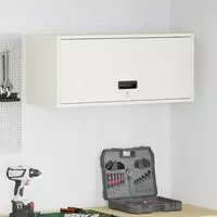 vidaXL Wandschrank f&uuml;r die Garage mit Gasdrucklift-T&uuml;r Wei&szlig;