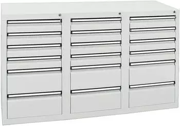 stumpf STS 410 Schubladenschrank 18 Schubladen, 900x1500x500mm, lichtgrau (7103507)