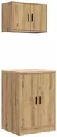 vidaXL Garagenschr&auml;nke 2 Stk. Artisan-Eiche Holzwerkstoff