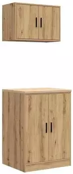 vidaXL Garagenschr&auml;nke 2 Stk., Artisan-Eiche, Holzwerkstoff (3328313)