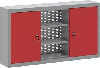 vidaXL Werkzeugschrank Wandmontage mit Stecktafel, Stahl, rot, 100x20x55cm (4103474)