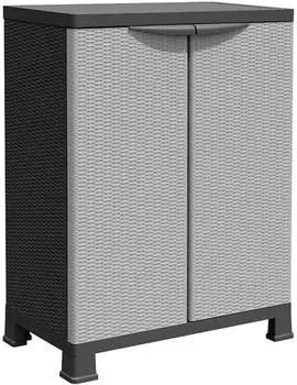 vidaXL Kunststoffschrank Rattan-Design 68x39x92cm