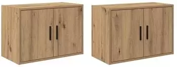 vidaXL Garage-Wandschr&auml;nke 2-tlg. Holzwerkstoff Artisan-Eiche (860660)