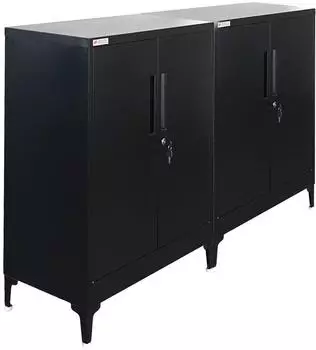 Proregal ELEPHANT Aktenschrank 2 Türen, abschließbar, schwarz (MRDZ5-05)