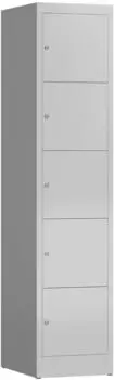 LÜLLMANN ClassiX Schließfachschrank 5 Fächer, Stahl, lichtgrau (X-523510)