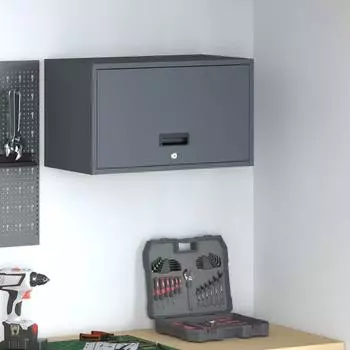 vidaXL Wandschrank f&uuml;r die Garage mit Gasdrucklift-T&uuml;r, anthrazit (883282)