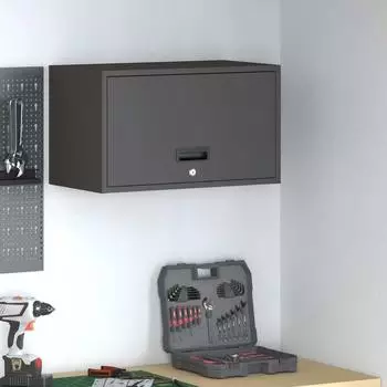 vidaXL Wandschrank f&uuml;r die Garage mit Gasdrucklift-T&uuml;r, schwarz (883280)