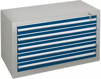 Schulte Schubladenblock 5 Sch&uuml;be 60cm lichtgrau/blau (36284)