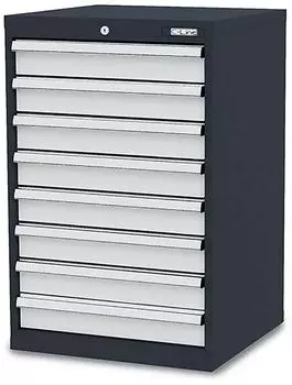 Simplaflex Schubladenschrank 8 Schubladen, 600x575x920mm, RAL 7016/7035 (CL6H090800)