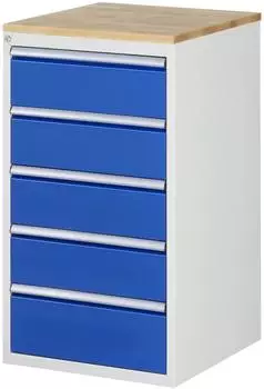 Rau Schubladenschrank Serie 7000 Buche-Top, 5 Schubladen (4&times;180mm, 1&times;210mm)