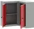 vidaXL Eck-Werkzeugschrank mit Regal, abschließbar, rot/grau, 55x55x55cm (4103468)