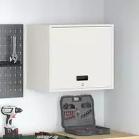 vidaXL Wandschrank f&uuml;r die Garage mit Gasdrucklift-T&uuml;r Wei&szlig;
