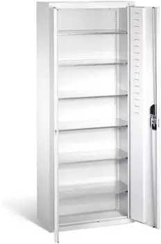 C+P Magazinschrank Serie 13, 6 B&ouml;den, H1690&times;B700&times;T300mm (7035/7035)
