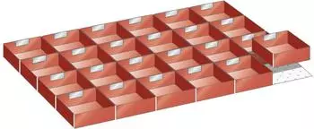 Lista Schubladeneinteilungsset 24 Einsatzkästen, Fronthöhe 75mm, 54x36E