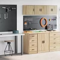 vidaXL Garagenschr&auml;nke 2 Stk. Sonoma-Eiche Holzwerkstoff