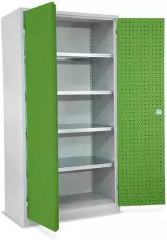 STIER Werkstattschrank 1940x1000x600mm hellgrau/grün (907576)