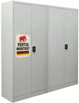 Proregal ELEPHANT Fl&uuml;gelt&uuml;renschrank, Stahl, lichtgrau, 80x180x40cm (MRDZ4-25)