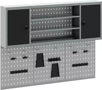 vidaXL Werkzeugschrank-Set 6-tlg. mit Stecktafel, schwarz, pulverbeschichteter Stahl (3321408)