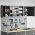 vidaXL Werkzeugschrank-Set 6-tlg. mit Stecktafel, schwarz, pulverbeschichteter Stahl (3321408)