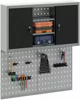 vidaXL 3-tlg. Werkzeugschrank-Set mit Stecktafel Wandmontage Schwarz