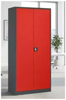 STIER Universalschrank mit 4 Fachb&ouml;den 1950&times;920&times;420mm, anthrazitgrau/rot (907569)