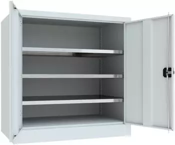 STIER Fl&uuml;gelt&uuml;renschrank 1000x1000x600mm 2 B&ouml;den verzinkt RAL 7035 (906399)