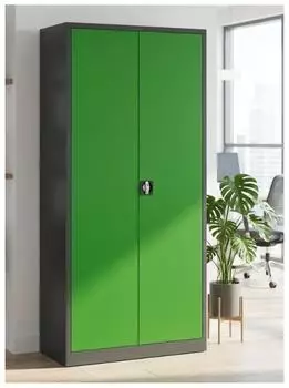 STIER Universalschrank Basic 92x42cm, 4 Fachb&ouml;den, anthrazitgrau/gr&uuml;n (907570)