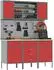 vidaXL Werkbank mit Schubladen 7-tlg., Holz und Stahl, rot (3321443)