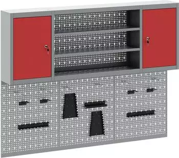 vidaXL Werkzeugschrank-Set 6-tlg. mit Stecktafel, Stahl, rot (3321409)
