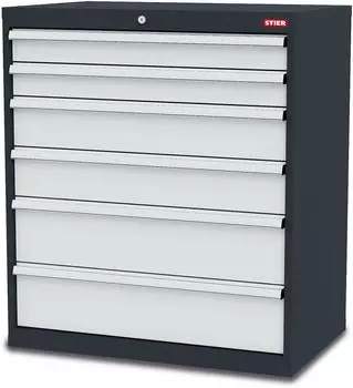 STIER Schubladenschrank 6 Schubladen 900x575x1020mm RAL 7016/7035 (906261)