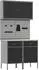 vidaXL Werkstattschrank-Set mit Lochplatte, 5-tlg., schwarz, MDF/Metall (3321416)