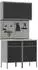vidaXL Werkstattschrank-Set mit Lochplatte, 5-tlg., schwarz, MDF/Metall (3321416)