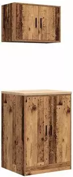 vidaXL Garagenschränke 2 Stk., Holzwerkstoff, Altholz-Optik (3328312)