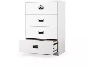 Jan Nowak SARA XL V4 Aktenschrank Metall, wei&szlig;, 4 Schubladen, 132x90x60cm