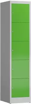 Steelboxx Schließfachschrank XL 5 Fächer 1800x400x500mm lichtgrau/gelbgrün