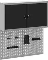 vidaXL Werkzeugschrank-Set 3 Stk. Schwarz Pulverbeschichteter Stahl