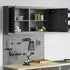 vidaXL Werkzeugschrank-Set 3-tlg. mit Stecktafel, schwarz, pulverbeschichteter Stahl (3321398)