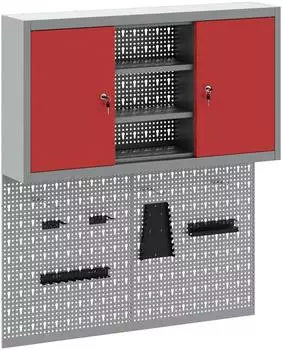 vidaXL Werkzeugschrank-Set 3-teilig, rot, pulverbeschichteter Stahl (3321405)