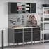 vidaXL Werkbank mit Schubladen, 7-tlg., schwarz/grau, Holz und Stahl (3321448)