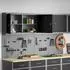 vidaXL Werkzeugschrank-Set mit Pegboard und Regal, 6-tlg., pulverbeschichteter Stahl, schwarz (3321402)