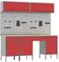 vidaXL Werkstattschrank-Set mit Schubladen, 10-tlg., rot (3321475)