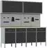 vidaXL Werkstattschrank-Set mit Werkbank und Stecktafel, 10-tlg., schwarz/grau (3321482)