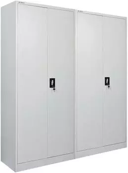 Proregal ELEPHANT Fl&uuml;gelt&uuml;renschrank, 2 T&uuml;ren, Stahl, lichtgrau, 80x180x40cm (MRDZ4-17)