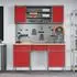 vidaXL Werkbank mit Schubladen, Holz und Stahl, rot/grau (3321455)